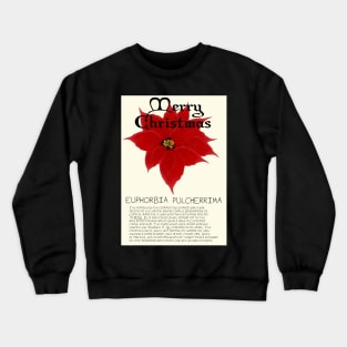 Red Poinsetta Genus Christmas Card Crewneck Sweatshirt